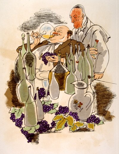 Humoristinen viinikuvitus 1946. Kuvitus Julien Pavil tekijältä Julien Pavil