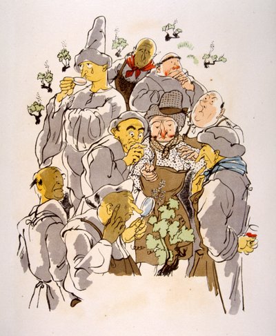 Humoristinen viinikuvitus 1946. Kuvitus Julien Pavil tekijältä Julien Pavil