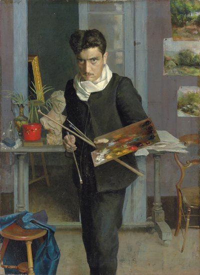 Taiteilijan omakuva studiossaan tekijältä Julio Romero de Torres