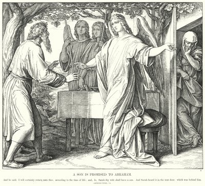 Aabrahamille on luvattu poika (kaiverrus) tekijältä Julius (after) Schnorr von Carolsfeld