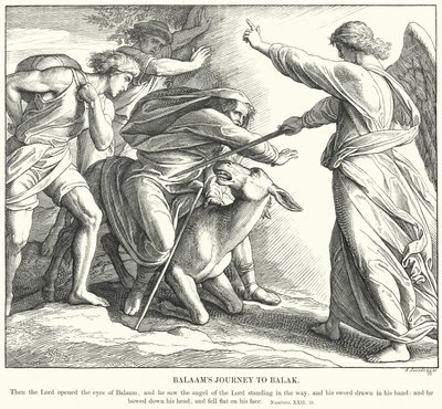 Bileamin matka Balakille (kaiverrus) tekijältä Julius (after) Schnorr von Carolsfeld