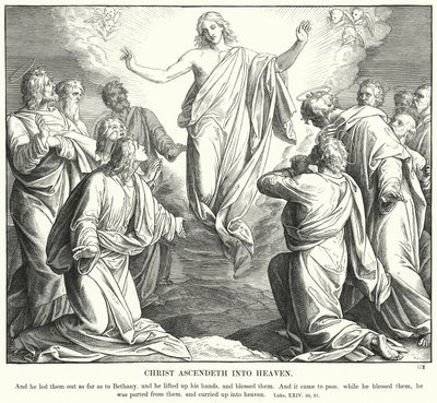 Kristus nousee taivaaseen (kaiverrus) tekijältä Julius (after) Schnorr von Carolsfeld