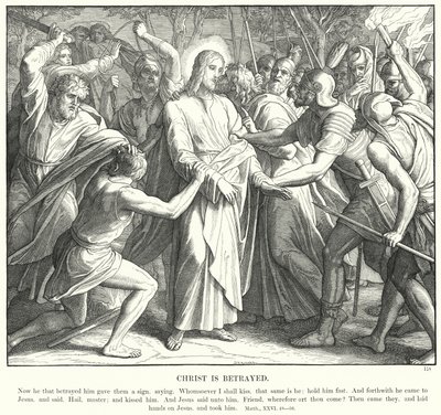 Kristus on petetty (kaiverrus) tekijältä Julius (after) Schnorr von Carolsfeld