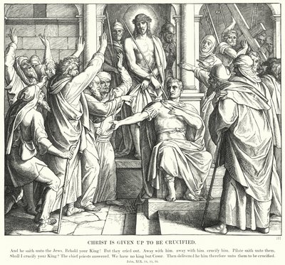 Kristus on annettu ristiinnaulittavaksi (kaiverrus) tekijältä Julius (after) Schnorr von Carolsfeld