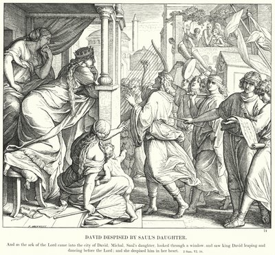Saulin tyttären halveksima David (kaiverrus) tekijältä Julius (after) Schnorr von Carolsfeld