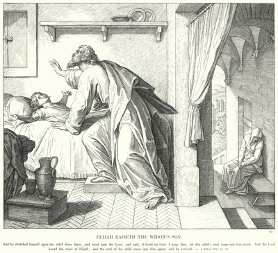 Elijah Raiseth lesken poika (kaiverrus) tekijältä Julius (after) Schnorr von Carolsfeld