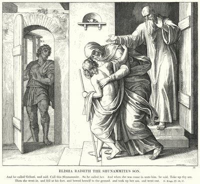 Elisa Raiseth Sunemilaisen poika (kaiverrus) tekijältä Julius (after) Schnorr von Carolsfeld