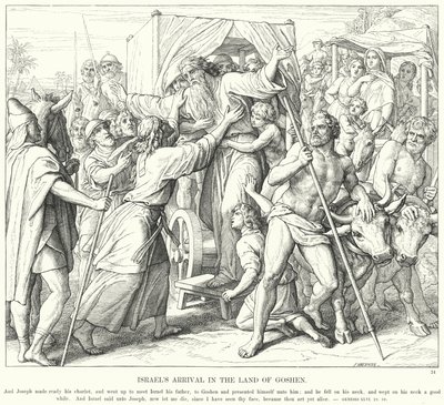 Israelin saapuminen Gosenin maahan (kaiverrus) tekijältä Julius (after) Schnorr von Carolsfeld