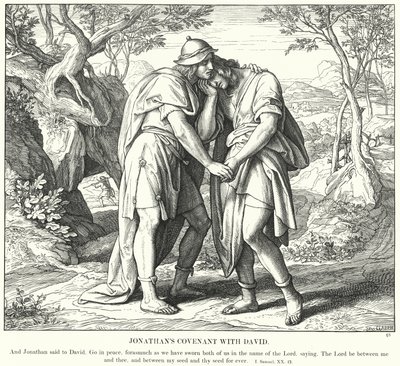 Joonatanin liitto Daavidin kanssa (kaiverrus) tekijältä Julius (after) Schnorr von Carolsfeld