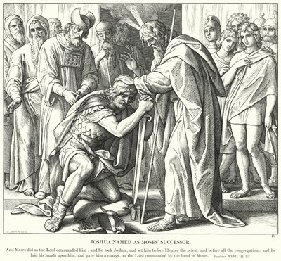 Joshua nimetty Mooseksen seuraajaksi (kaiverrus) tekijältä Julius (after) Schnorr von Carolsfeld