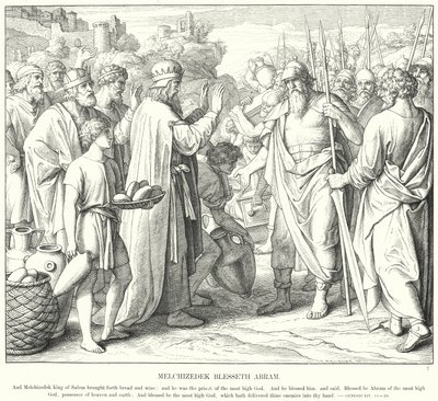Melkisedek Blesseth Abram (kaiverrus) tekijältä Julius (after) Schnorr von Carolsfeld