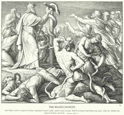 The Brazen Serpent (kaiverrus) tekijältä Julius (after) Schnorr von Carolsfeld