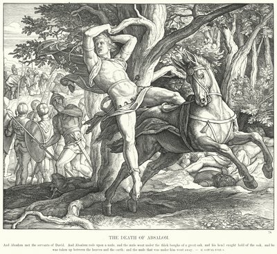 Absalomin kuolema (kaiverrus) tekijältä Julius (after) Schnorr von Carolsfeld