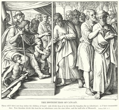Kanaanin leviäminen (kaiverrus) tekijältä Julius (after) Schnorr von Carolsfeld