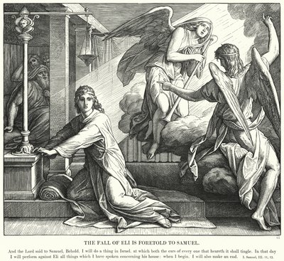 Eelin lankeemus on ennustettu Samuelille (kaiverrus) tekijältä Julius (after) Schnorr von Carolsfeld