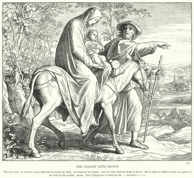 Lento Egyptiin (kaiverrus) tekijältä Julius (after) Schnorr von Carolsfeld