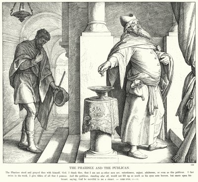 Fariseus ja publikaani (kaiverrus) tekijältä Julius (after) Schnorr von Carolsfeld