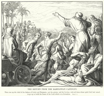 Paluu Babylonian vankeudesta (kaiverrus) tekijältä Julius (after) Schnorr von Carolsfeld