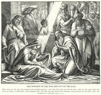 Idän viisaiden palvonta (kaiverrus) tekijältä Julius (after) Schnorr von Carolsfeld
