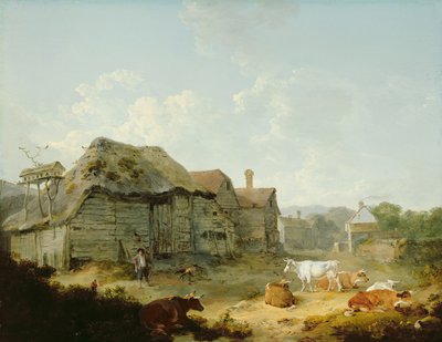 Farmyard, Otford, Kent tekijältä Julius Caesar Ibbetson
