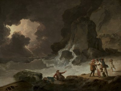 Myrsky Wight-saaren takana, 1790-luku tekijältä Julius Caesar Ibbetson