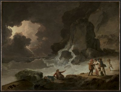 Myrsky Isle of Wightin takana, n. 179. tekijältä Julius Caesar Ibbetson