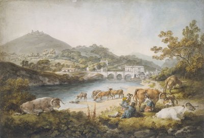 Llangollen ja Dinas Bran tekijältä Julius Caesar Ibbetson