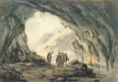 Matkailijat luolan luona (wc paperilla) tekijältä Julius Caesar Ibbetson