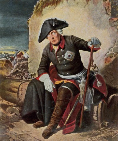 Fredrik Suuri Kolinin taistelun jälkeen tekijältä Julius Friedrich Anton (after) Schrader