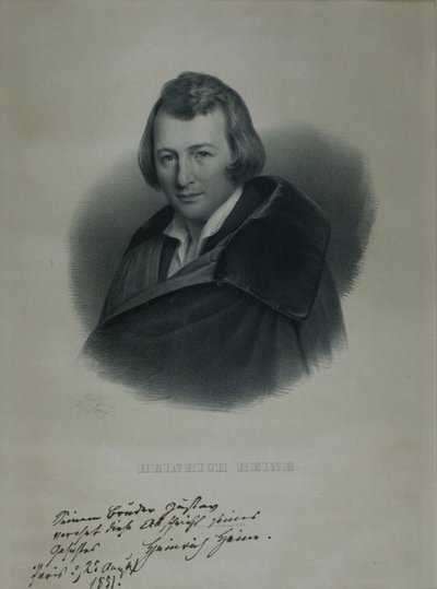 Runoilija Heinrich Heinen muotokuva 1797-1856, 1839 tekijältä Julius Giere