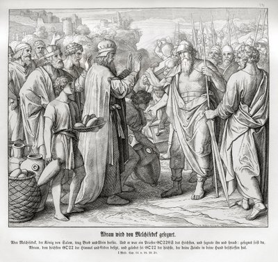 Melkisedek siunaa Abrahamia, Genesis tekijältä Julius Schnorr von Carolsfeld