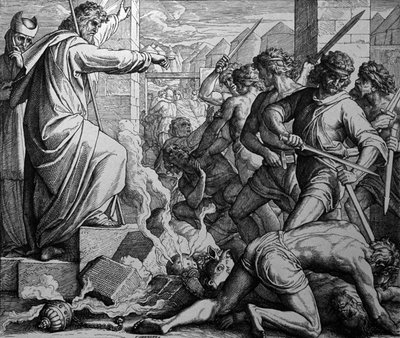 Kultaisen vasikan palvonta tekijältä Julius Schnorr von Carolsfeld