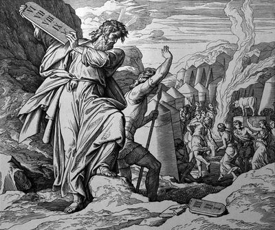 Kultaisen vasikan palvonta tekijältä Julius Schnorr von Carolsfeld