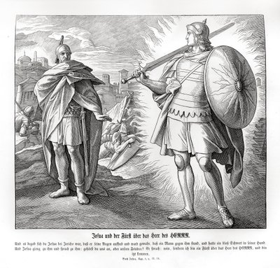 Herran sotajoukon päällikkö Jerikon ulkopuolella, Joosua tekijältä Julius Schnorr von Carolsfeld