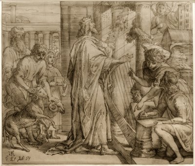 Psalmisti Daavid - Palvonta tekijältä Julius Schnorr von Carolsfeld