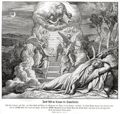 Jaakob haaveilee tikkaat taivaaseen, Genesis tekijältä Julius Schnorr von Carolsfeld
