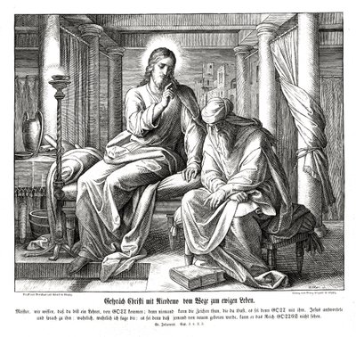 Jeesus ja Nikodemus, Johanneksen evankeliumi tekijältä Julius Schnorr von Carolsfeld