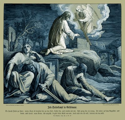 Jeesus Getsemanen puutarhassa, Matteuksen evankeliumi tekijältä Julius Schnorr von Carolsfeld