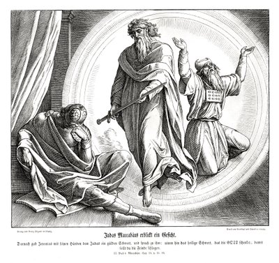 Juudas Makkabeus saa kultaisen miekan tekijältä Julius Schnorr von Carolsfeld