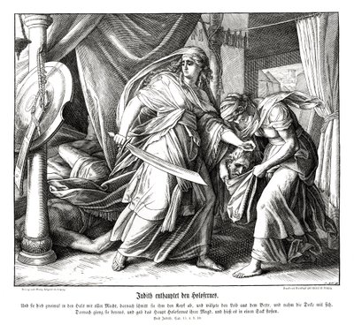 Judith mestaa Holofernesin päät, Juditin kirja tekijältä Julius Schnorr von Carolsfeld