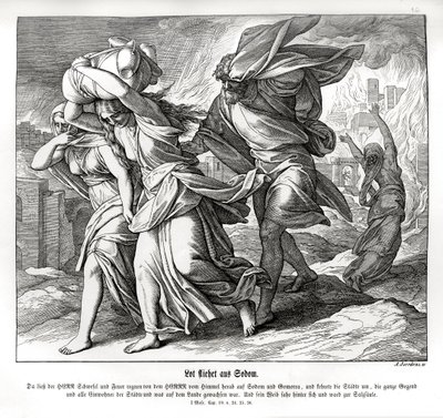 Loot ja hänen perheensä pakenevat Genesiksen Sodomasta tekijältä Julius Schnorr von Carolsfeld