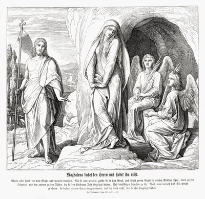 Maria Magdaleena Jeesuksen haudalla, Johanneksen evankeliumi tekijältä Julius Schnorr von Carolsfeld