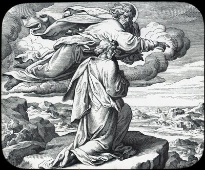 Mooses katselee Israelin maata 1800-luvulla tekijältä Julius Schnorr von Carolsfeld