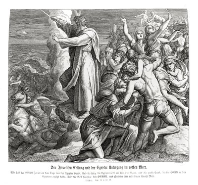Punaisenmeren jakaminen, Exodus tekijältä Julius Schnorr von Carolsfeld