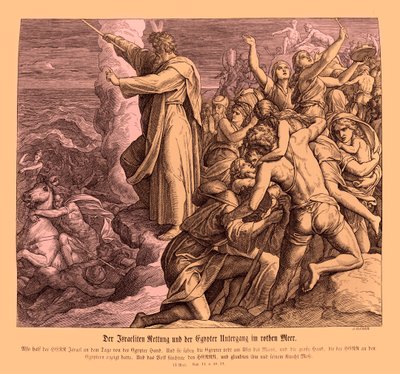 Punaisenmeren jakaminen, Exodus tekijältä Julius Schnorr von Carolsfeld