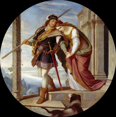 Siegfrieds Jäähyväiset Kriemhildistä, n. 1843. tekijältä Julius Schnorr von Carolsfeld