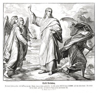 Kristuksen kiusaus, Matteuksen evankeliumi tekijältä Julius Schnorr von Carolsfeld