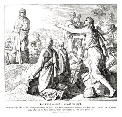 Johannes Kastajan todistus, Johanneksen evankeliumi tekijältä Julius Schnorr von Carolsfeld