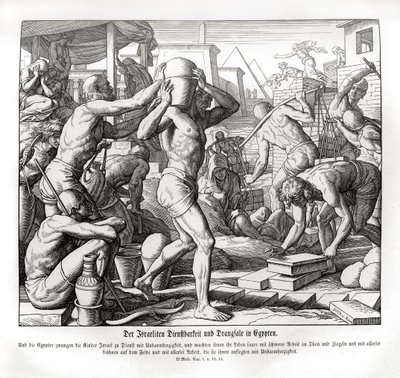 Israelilaiset ovat orjuutettuja Egyptissä, Exodus tekijältä Julius Schnorr von Carolsfeld