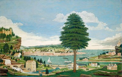 Composite Harbour Scene with Castle, n. 1875. tekijältä Jurgan Frederick Huge